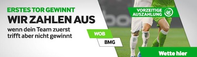 Betway 1. Tor gewinnt Aktion zu Wolfsburg gegen Gladbach