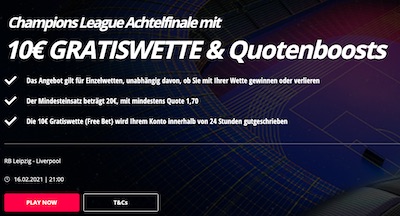 Novibet 10€ Gratiswette zu Leipzig Liverpool