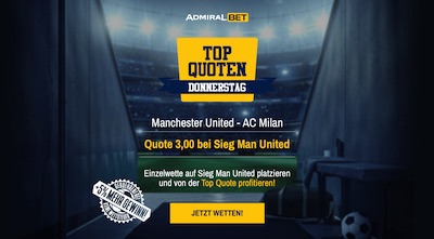 Admiralbet Man United AC Milan Top Quote wetten