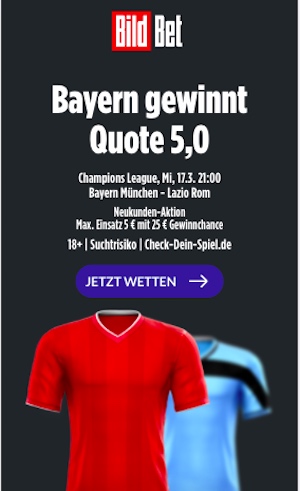 Bayern Sieg vs Lazio Bildbet