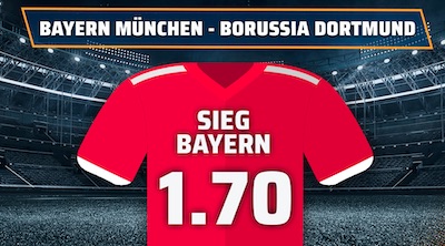 Bet3000 mit Höchstquote auf Bayern gegen Dortmund