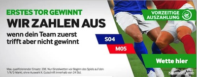 Betway Schalke 04 Mainz 05 Wette Erstes Tor gewinnt