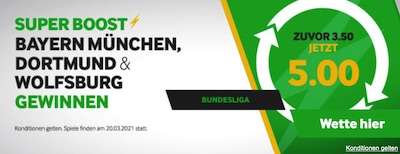 Betway Super Boost Quote Bayern Dortmund Wolfsburg Spieltag 26 wetten