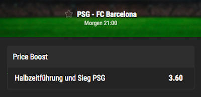 Bwin Price Boost PSG Barca