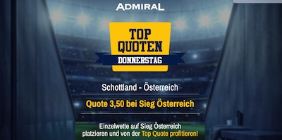 Schottland-Österreich Quoten Angebot bei Admiral