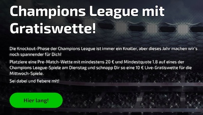 Champions League Mobilebet 10 Euro 