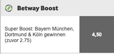 Mit verbesserten Quoten auf die Bundesliga wetten bei Betway