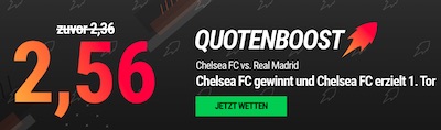 Neo.bet boostet die Quoten für das CL-Rückspiel Chelsea - Real