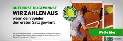 Betway Cilic Federer Wetten French Open Erster Satz gewinnt wir zahlen aus