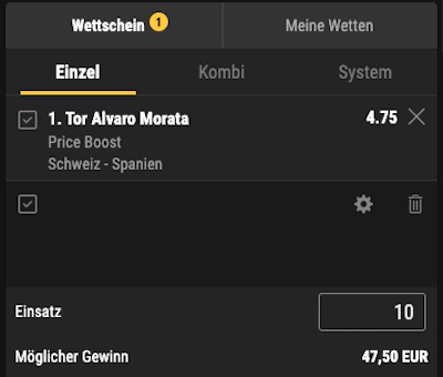 Morata erzielt das erste Tor - Bwin Price Boost