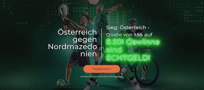 Mr Green Österreich Nordmazedonien Wetten erhöhte Quote EURO 2021