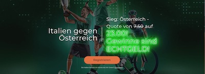 Mr Green Italien Österreich wetten erhöhte Quote EM Achtelfinale