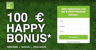 HappyBet Bonus für Neukunden