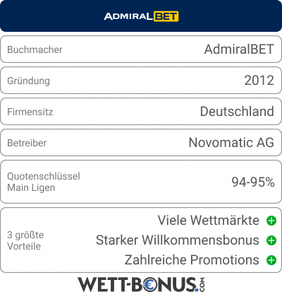 Admiralbet - allgemeine Informationen