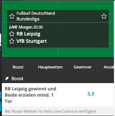 Wette bei Neo.bet mit gesteigerten Quoten auf Leipzig Stuttgart!