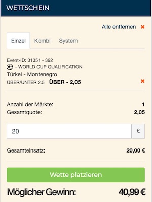 Wett Tipp zu TUR - MON bei Happybet