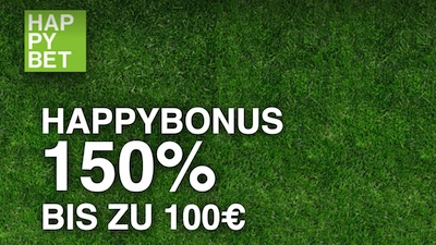 HappyBet Bonus: 150% bis 100€