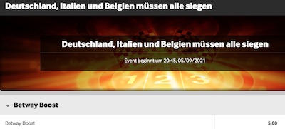 Betway Super Boost zur WM-Quali!