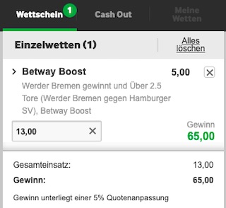 Betway Super Boost Bremen HSV