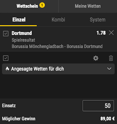 Gladbach Dortmund Bwin