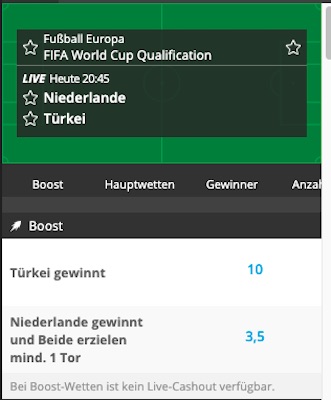 NEO.bet Boosts zu Niederlande Turkey