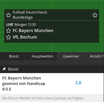 NEO.bet Bayern Bochum Wetten verbesserte Quote
