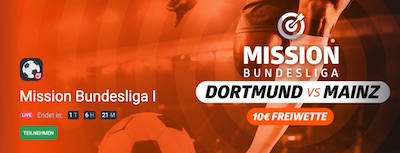 Wette mit der Betano Mission auf Dortmund Mainz!