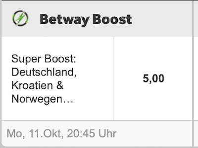 Betway Super Boost zur WM Quali