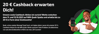 Bis zu 20€ Cashback bei Mobilebet!