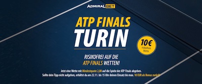 ADMIRALBET ATP Finals Turin Djokovic Zverev Wette ohne Risiko