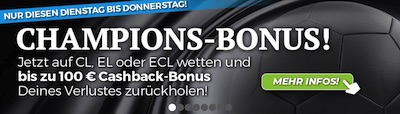 Happybet Champions Black Week Cashback Europapokal