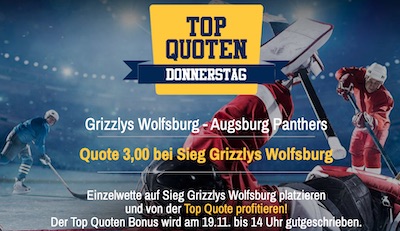 Admiralbet Top Quote - 3.00 auf Grizzlys Wolfsburg