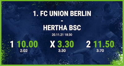 Bet-at-home: Quote 10.0 auf Union, 11.50 auf die Hertha