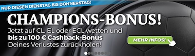 Cashback von Happybet zu deinen Europacup Wetten!