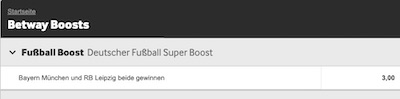 Betway bietet quote 3 auf siege von bayern und leipzig!