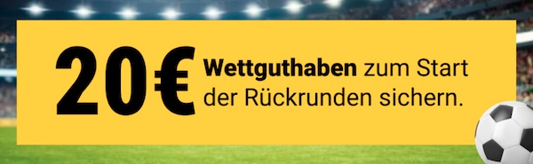 20€ gratis von Interwetten zur Bundesliga Rückrunde