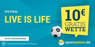 10€ DFB-Pokal Freebet winkt bei sportwetten.de!