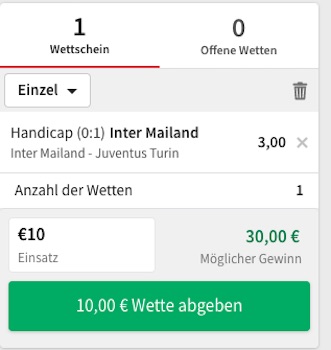 handicap wette bei tipico