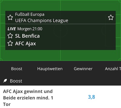 neo bet cl achtelfinale boosts