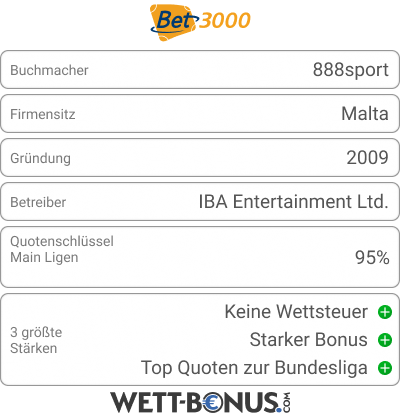 Allgemeine Infos rund um den Buchmacher Bet3000