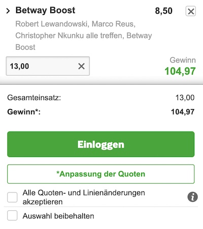 Wettschein Boost Torschuetzen Betway