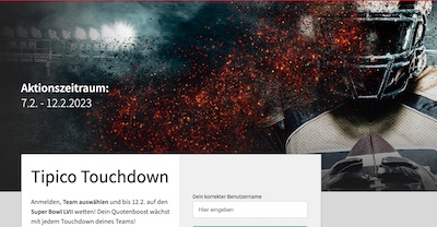 Quotenboost für jeden Touchdown deines Teams - nur bei Tipico