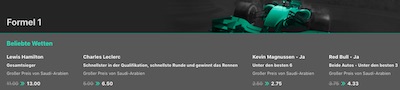 Verbesserte Bet365 Quoten zum Formel 1 GP von Saudi Arabien