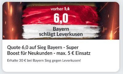 Bildbet Quotenboost zu Bayern vs. Leverkusen