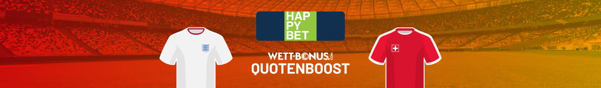 Odds Push von Happybet zu England Schweiz