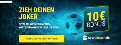 Zieh den Joker! 10€ Bundesliga Freebet bei sportwetten.de
