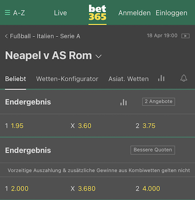 neapel as rom bet365