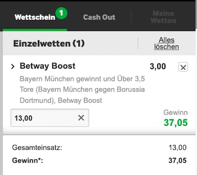 Betway sorgt für erhöhte Quoten zu FCB - BVB