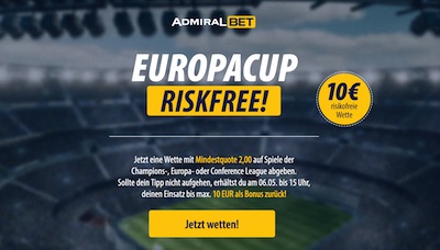 Risikofreie Europapokal Wette bei Admiralbet