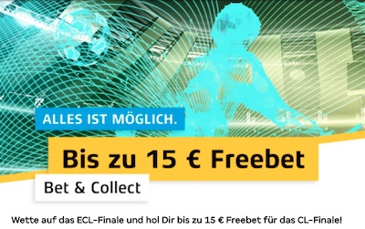 Wette auf das ECL Finale und kassiere eine Freebet zum CL Finale bei Merkur Sports